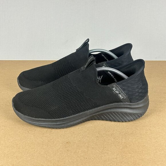 Skechers Slip-Ins Ultra Flex 3.0 Smooth Step Sneakers Mens 8 Black Handsfree - Picture 1 of 10
